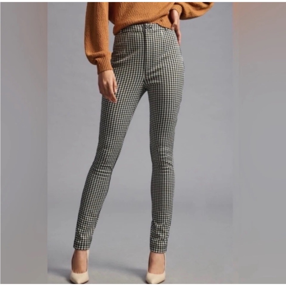 Anthropologie Maeve Gingham Plaid Slim Fit Pants - Picture 2 of 11